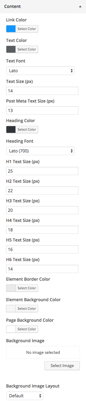 Content Customizations