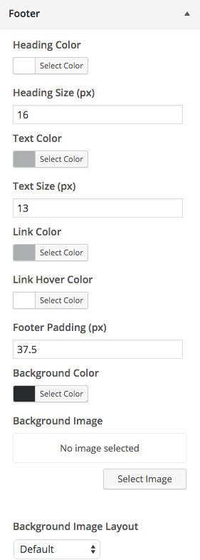 Customize Footer