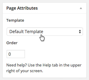 Find the Templates drop down menu in the right column when editing a page.