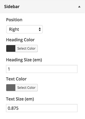 Puro Customizer Sidebar