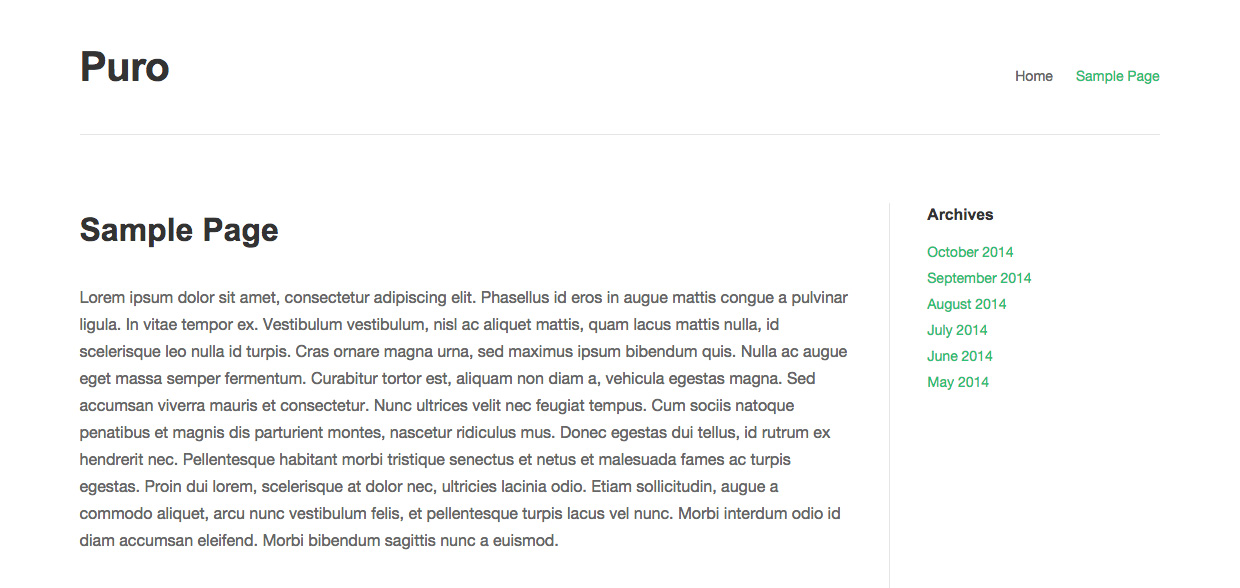 Puro Default Page Template