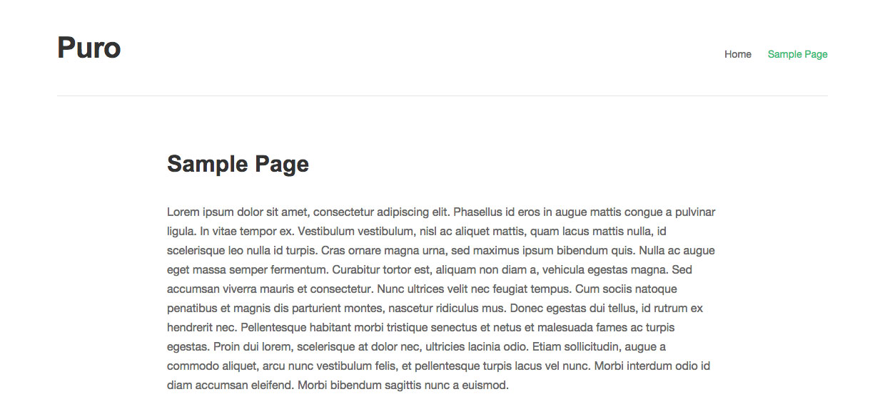 Puro Full Width Page Template
