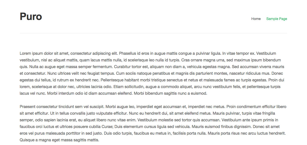 Puro Full Width Unconstrained Content No Title Page Template