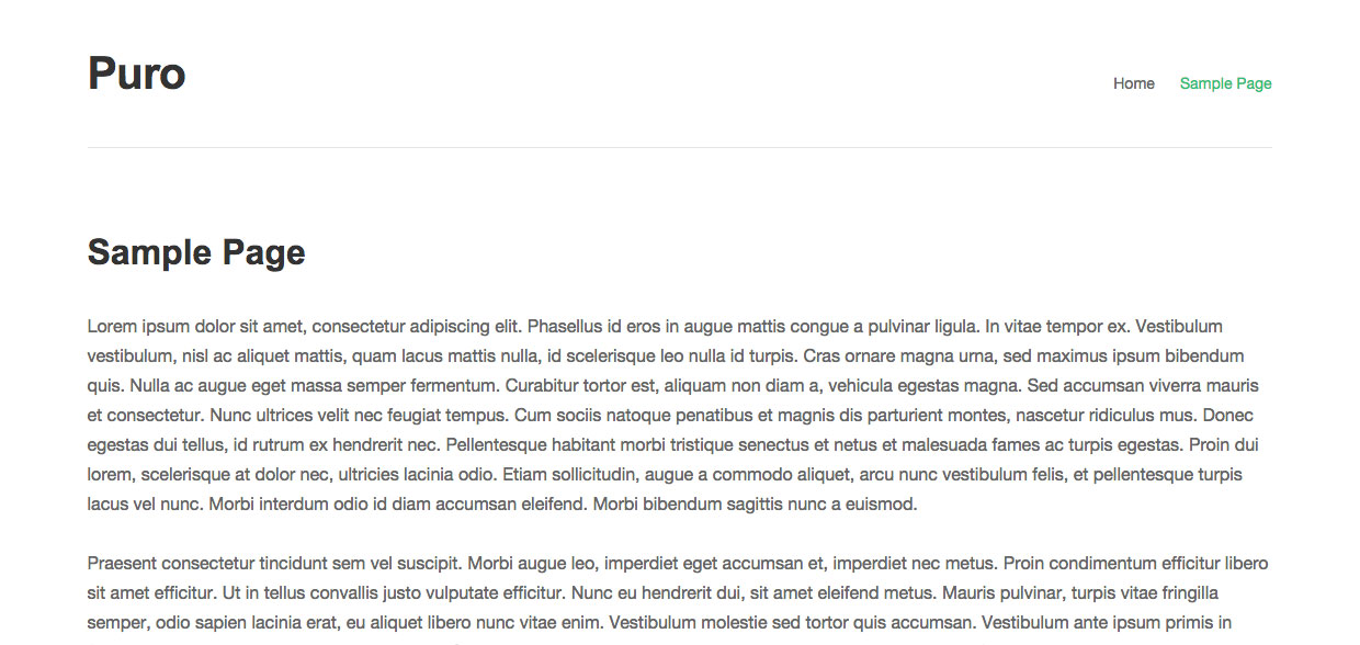 Puro Full Width Unconstrained Content Page Template
