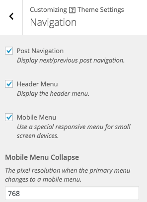 Custom navigation thesis theme