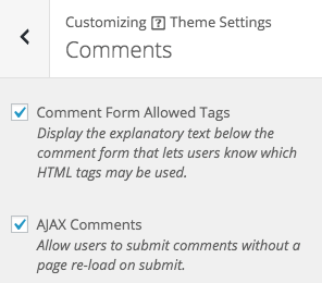 Appearance > Customize > Theme Settings > Comments