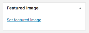 Add a featured image to any page using the right column link.
