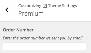 Appearance > Customize > Theme Settings > Premium