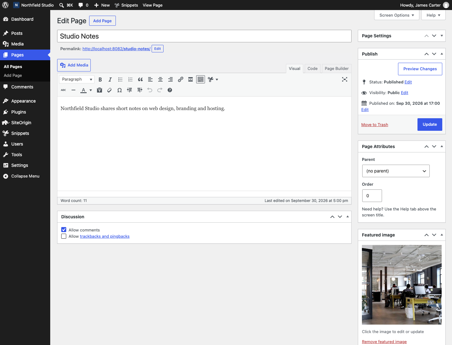 The Featured image box in the classic editor