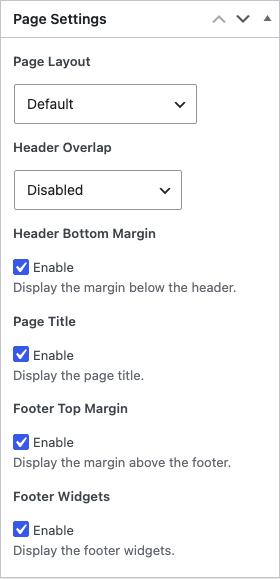The Polestar Page Settings box with the Page Title setting