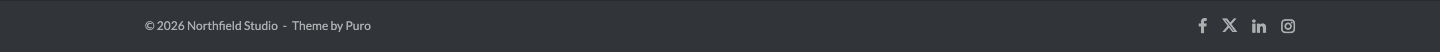 The Ultra bottom bar with social icons from the Footer Menu location