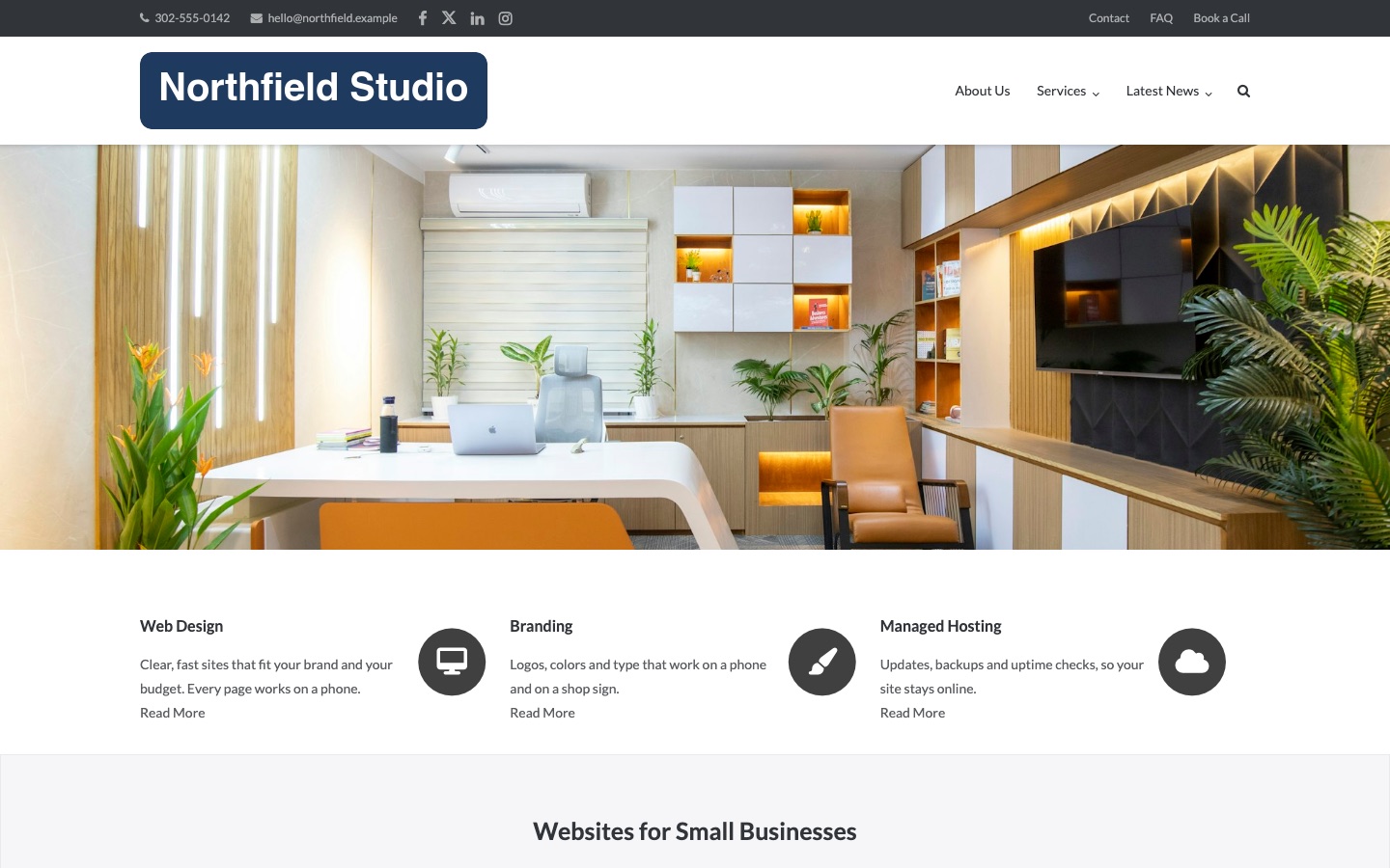The Ultra home page with a slider and Features widgets
