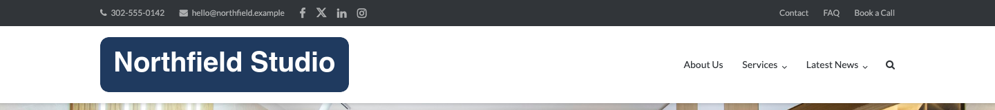 The Ultra header with the Primary Menu